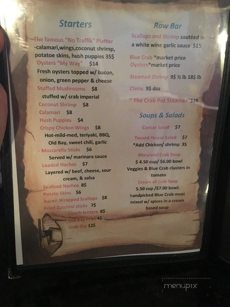 The Crab Pot Bar and Grill - Hollywood, FL menu_pic