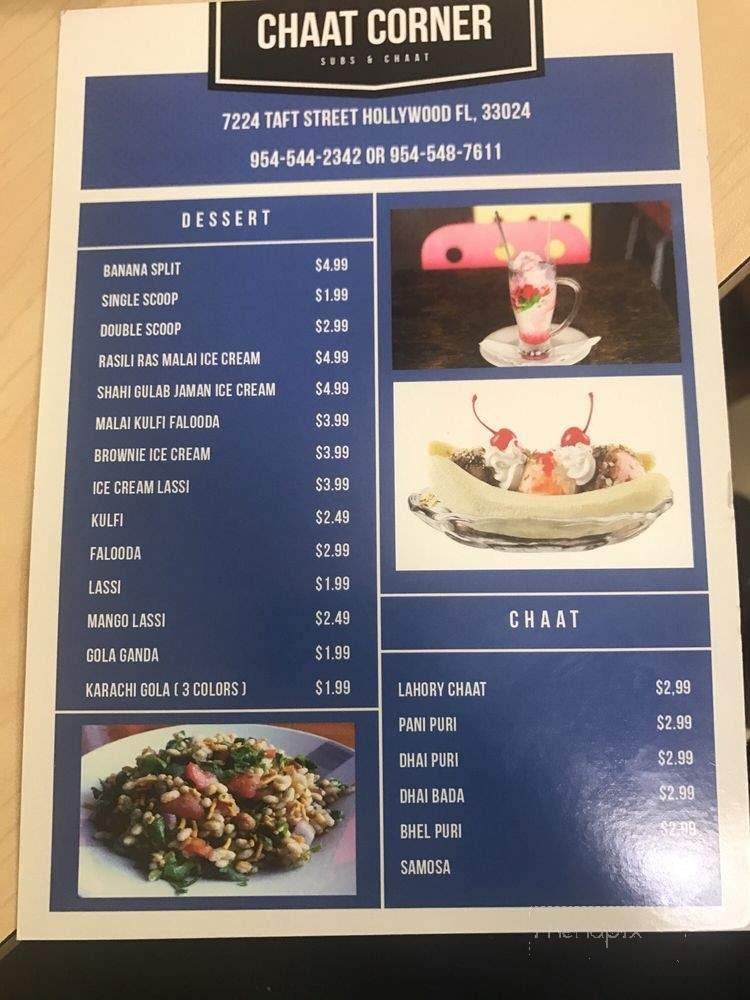 Chaat Corner - Hollywood, FL menu_pic