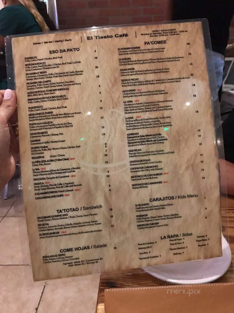 El Tiesto Cafe - Pembroke Pines, FL menu_pic