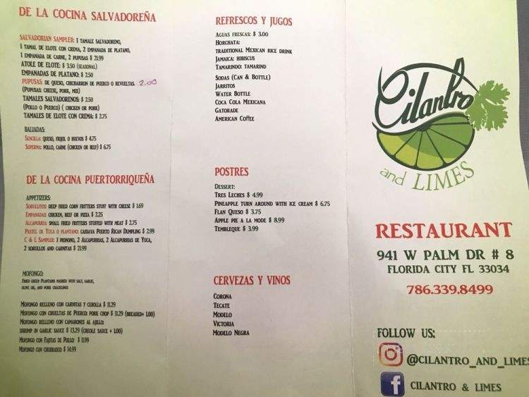 Cilantro and Limes - Florida City, FL menu_pic