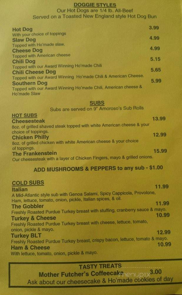 Hoss and Mary's Grub Shack - Key West, FL menu_pic
