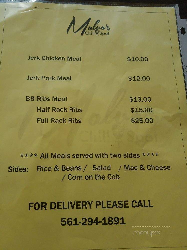 Malvo's Chill Spot - Pompano Beach, FL menu_pic