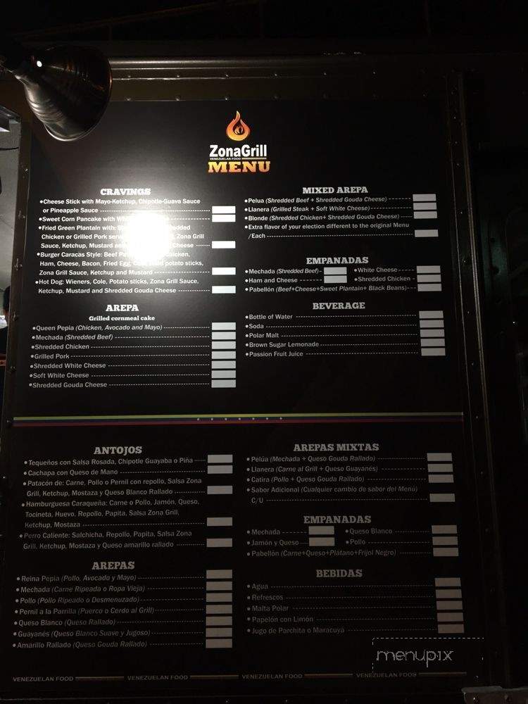 Zona Grill Food Truck - Miami, FL menu_pic