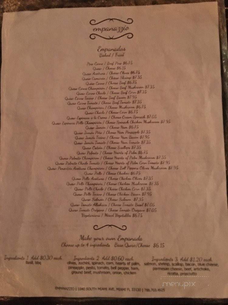 Empanazzio - Miami, FL menu_pic