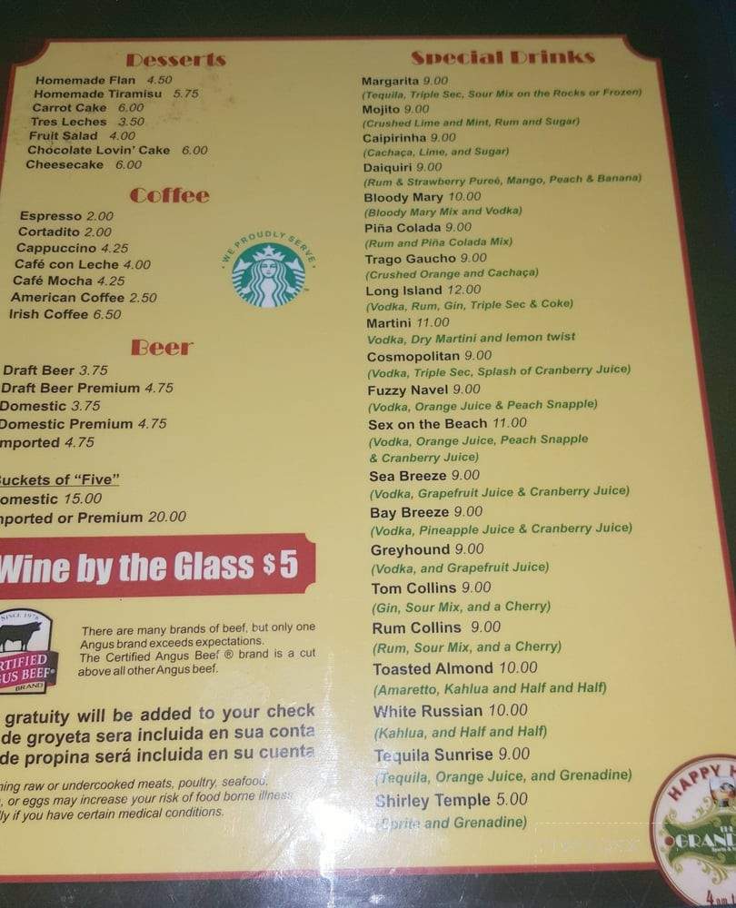 Grand Bar - Miami, FL menu_pic