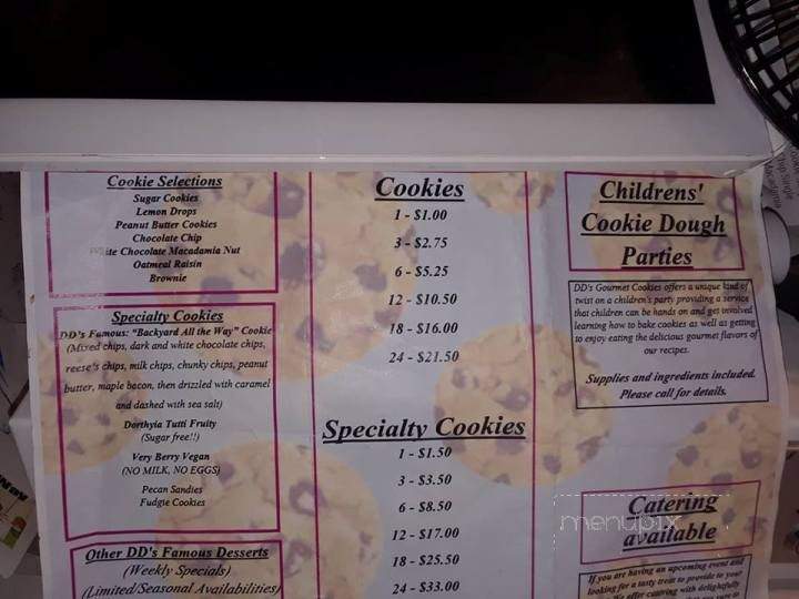 DD's Gourmet Cookies - Miami, FL menu_pic