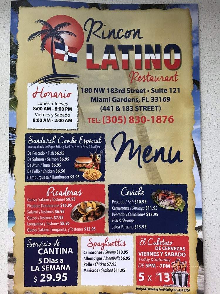 Restaurant Rincon Latino - Miami, FL menu_pic