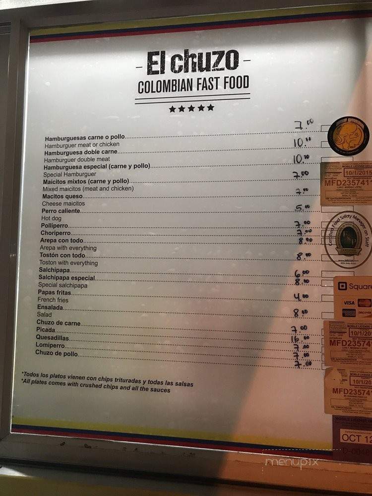 El Chuzo Colombian Fast Food - Miami, FL menu_pic