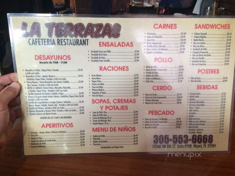 Las Terrazas Cafeteria - Miami, FL menu_pic