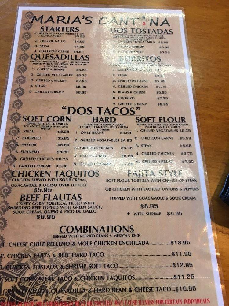 Maria's Cantina - Wilton Manors, FL menu_pic
