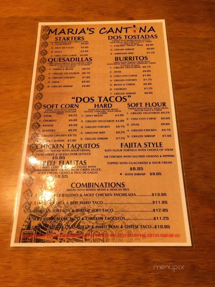 Maria's Cantina - Wilton Manors, FL menu_pic