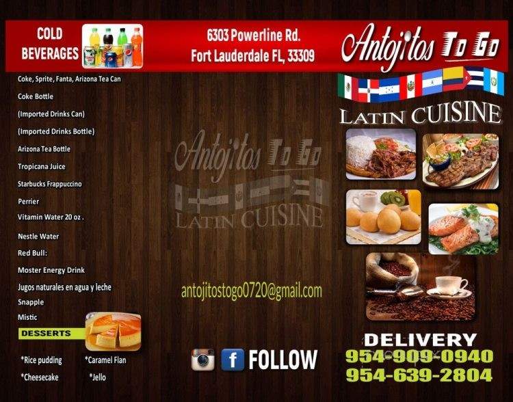 Antojitos To Go - Fort Lauderdale, FL menu_pic