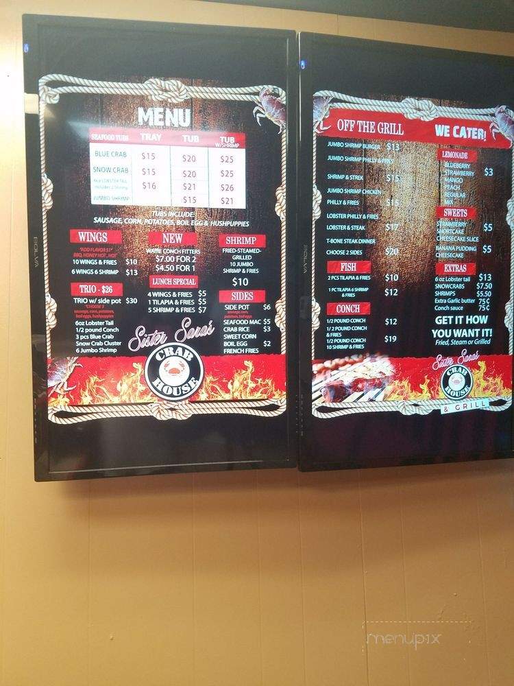 Sister Sara's Crab House & Grill - Fort Lauderdale, FL menu_pic