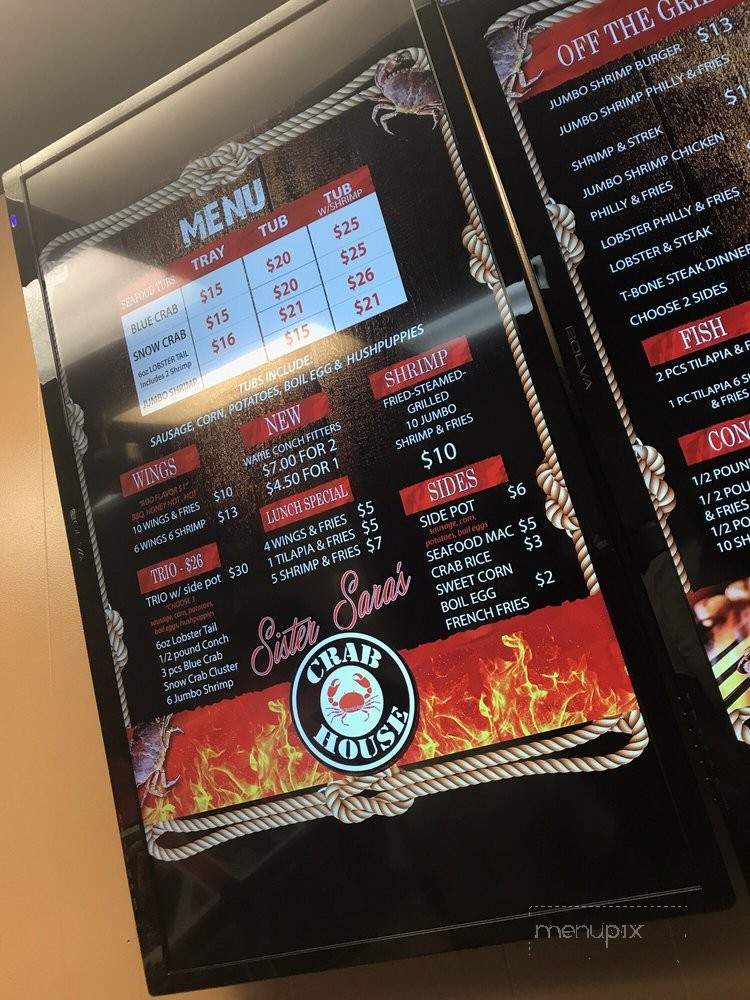 Sister Sara's Crab House & Grill - Fort Lauderdale, FL menu_pic