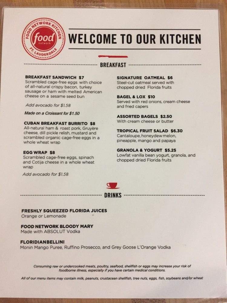 Food Network Kitchen - Fort Lauderdale, FL menu_pic