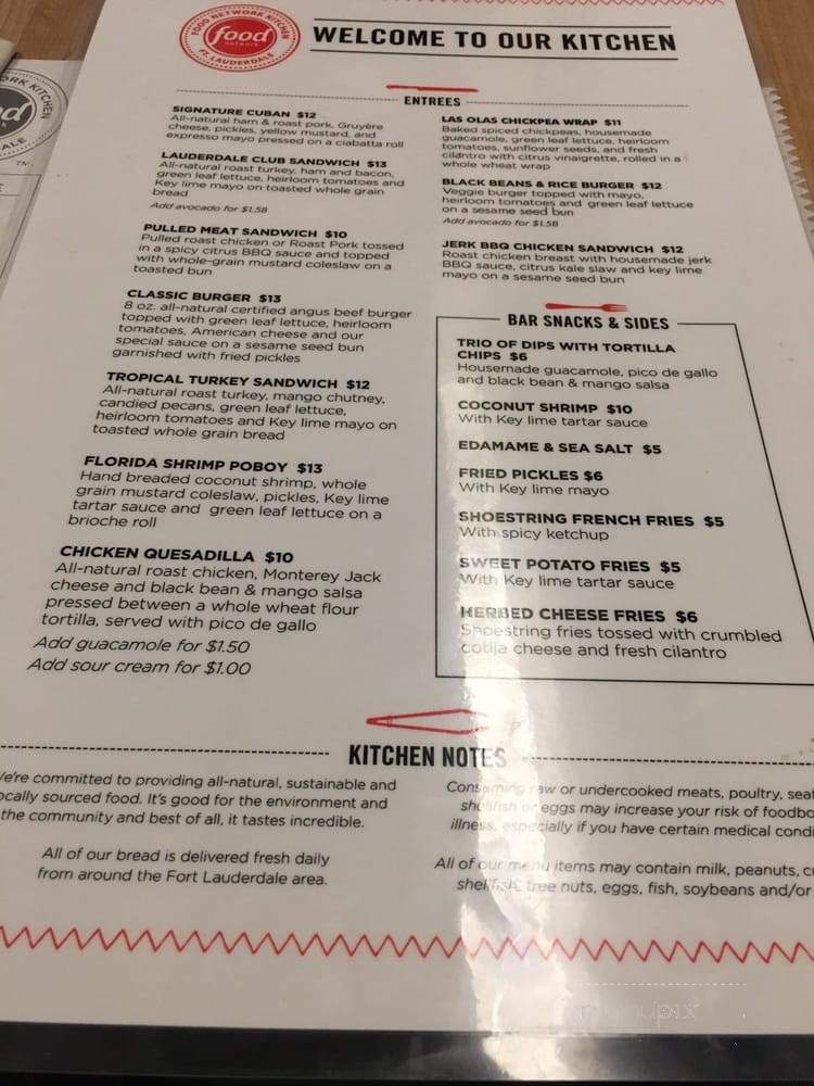 Food Network Kitchen - Fort Lauderdale, FL menu_pic