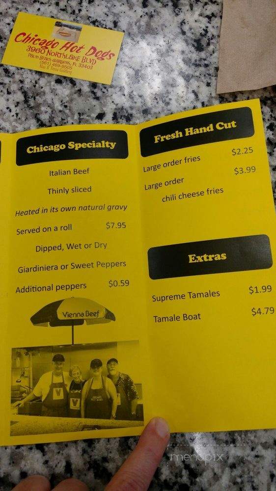Chicago Hot Dogs - Palm Beach Gardens, FL menu_pic
