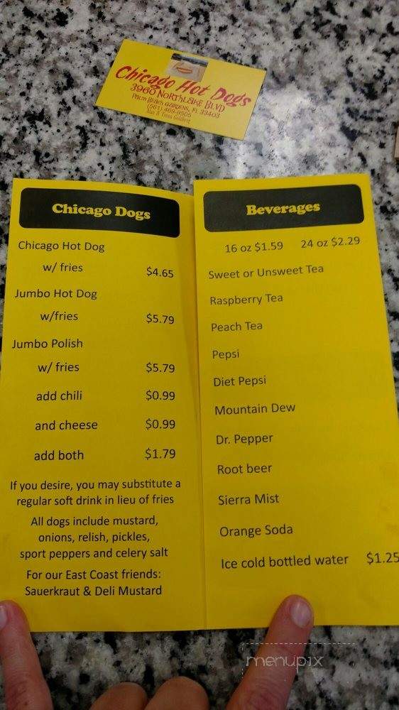 Chicago Hot Dogs - Palm Beach Gardens, FL menu_pic