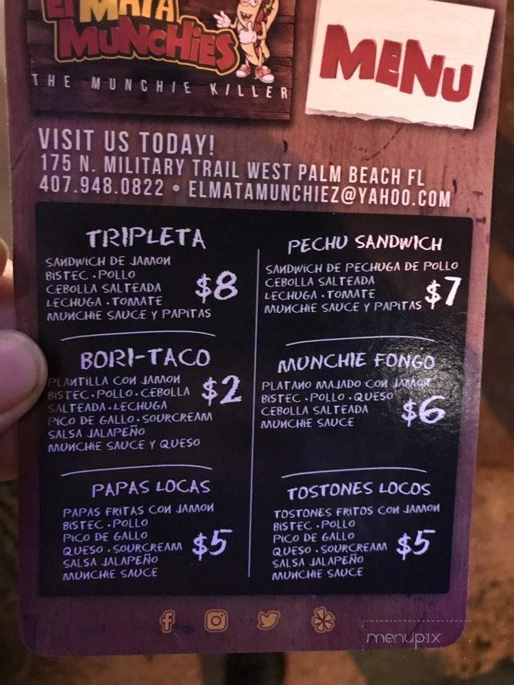 El Mata Munchies - West Palm Beach, FL menu_pic
