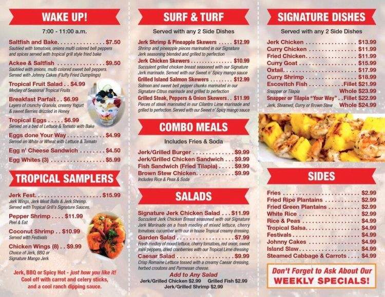 Tropical Grill Island Cuisine - Deerfield Beach, FL menu_pic