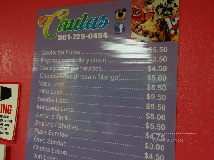 Chulas - Lake Worth, FL menu_pic