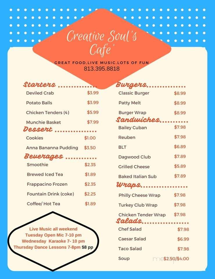 Creative Soul's Cafe - Zephyrhills, FL menu_pic