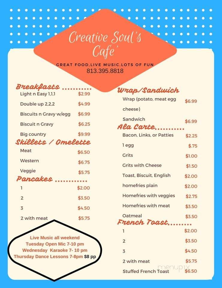 Creative Soul's Cafe - Zephyrhills, FL menu_pic