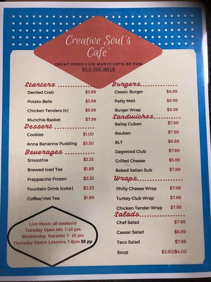 Creative Soul's Cafe - Zephyrhills, FL menu_pic