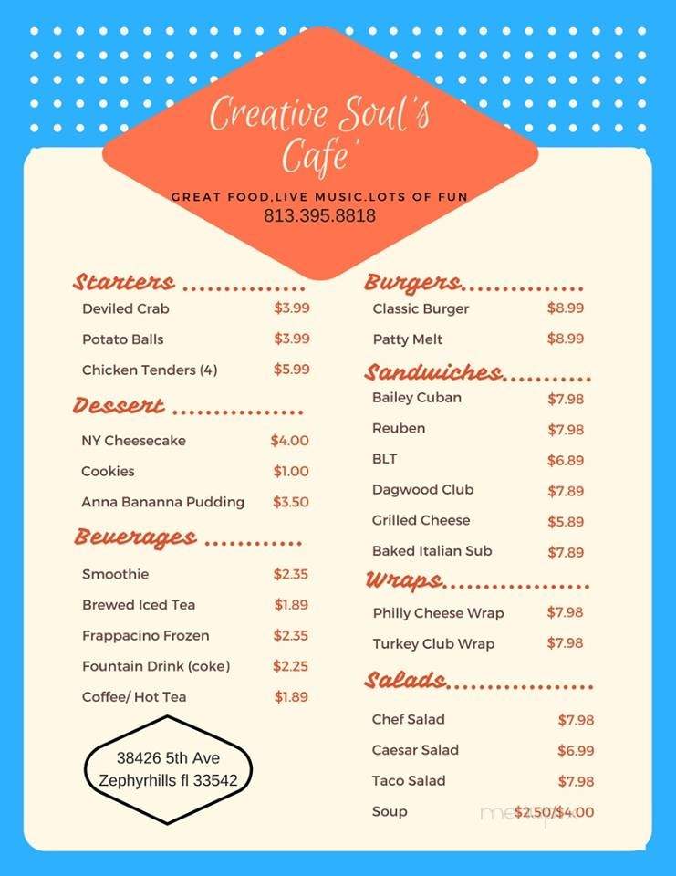 Creative Soul's Cafe - Zephyrhills, FL menu_pic