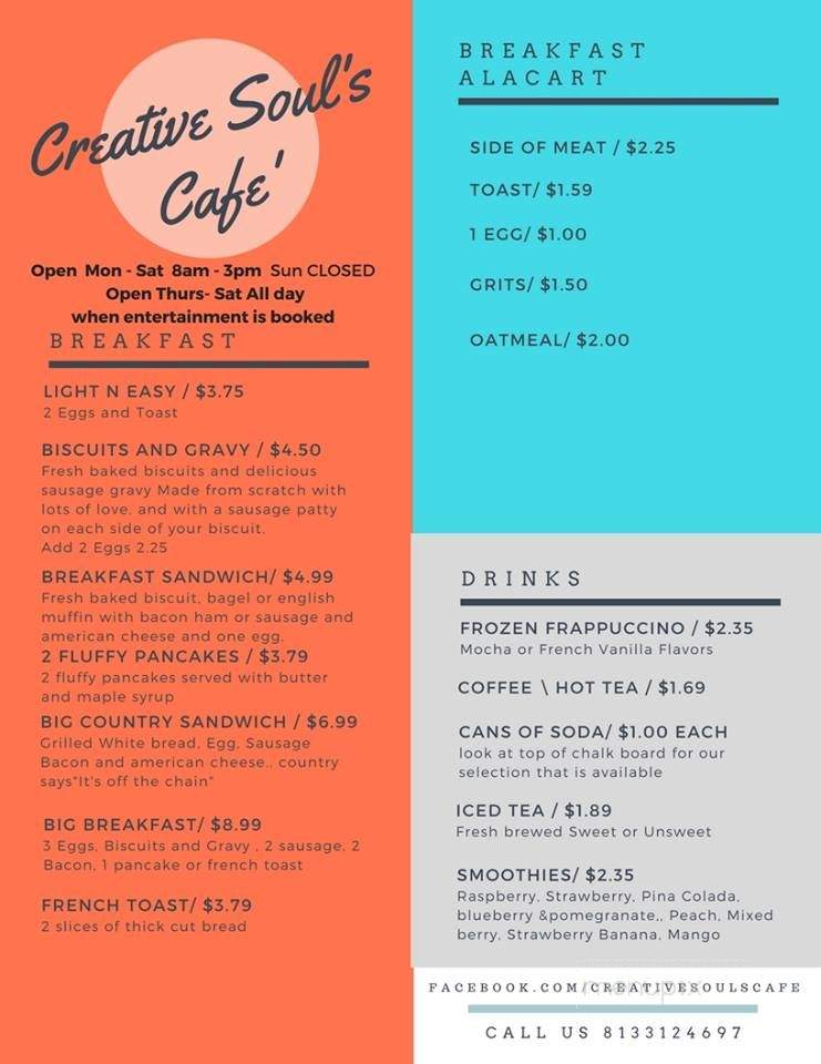 Creative Soul's Cafe - Zephyrhills, FL menu_pic