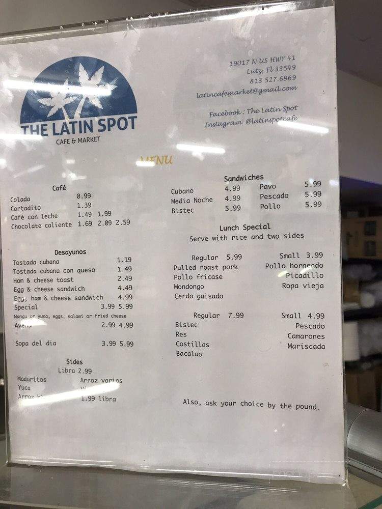 The Latin Spot - Lutz, FL menu_pic