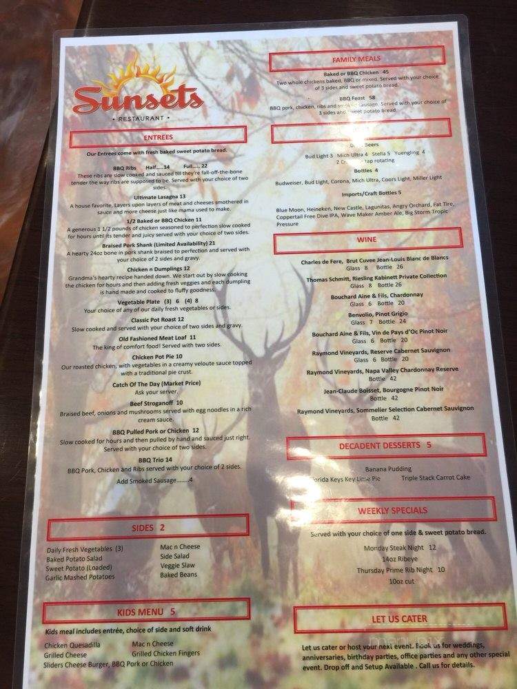 Sunsets - Lutz, FL menu_pic