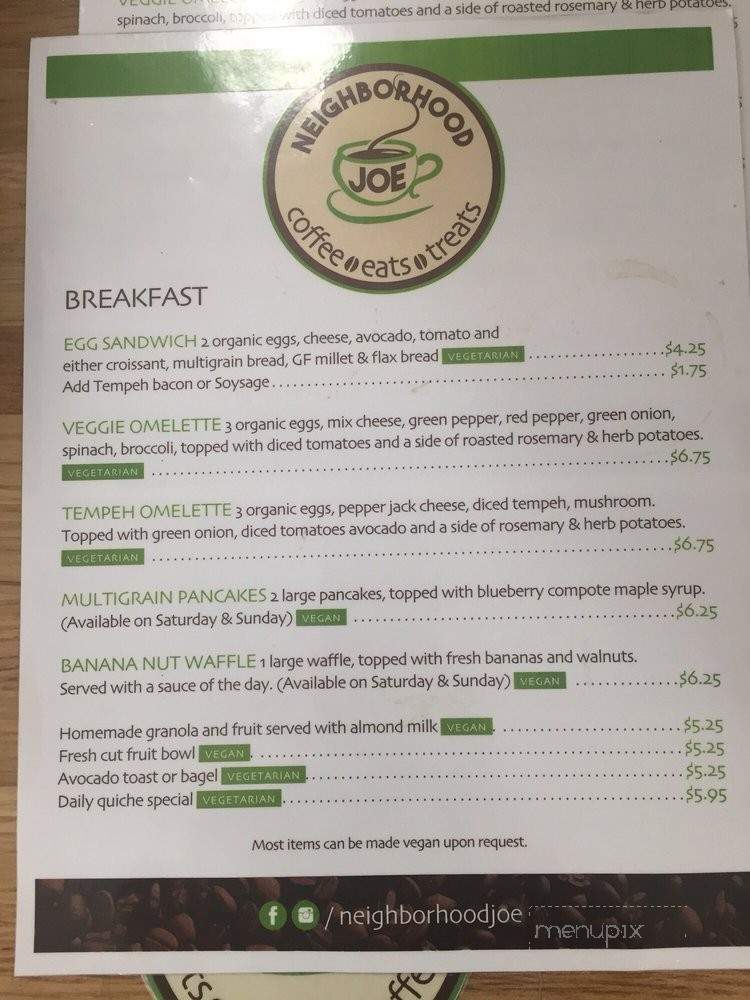 Neighborhood Joe - Saint Petersburg, FL menu_pic