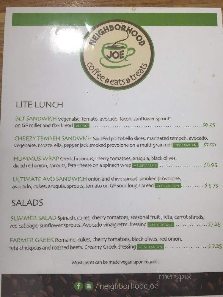 Neighborhood Joe - Saint Petersburg, FL menu_pic