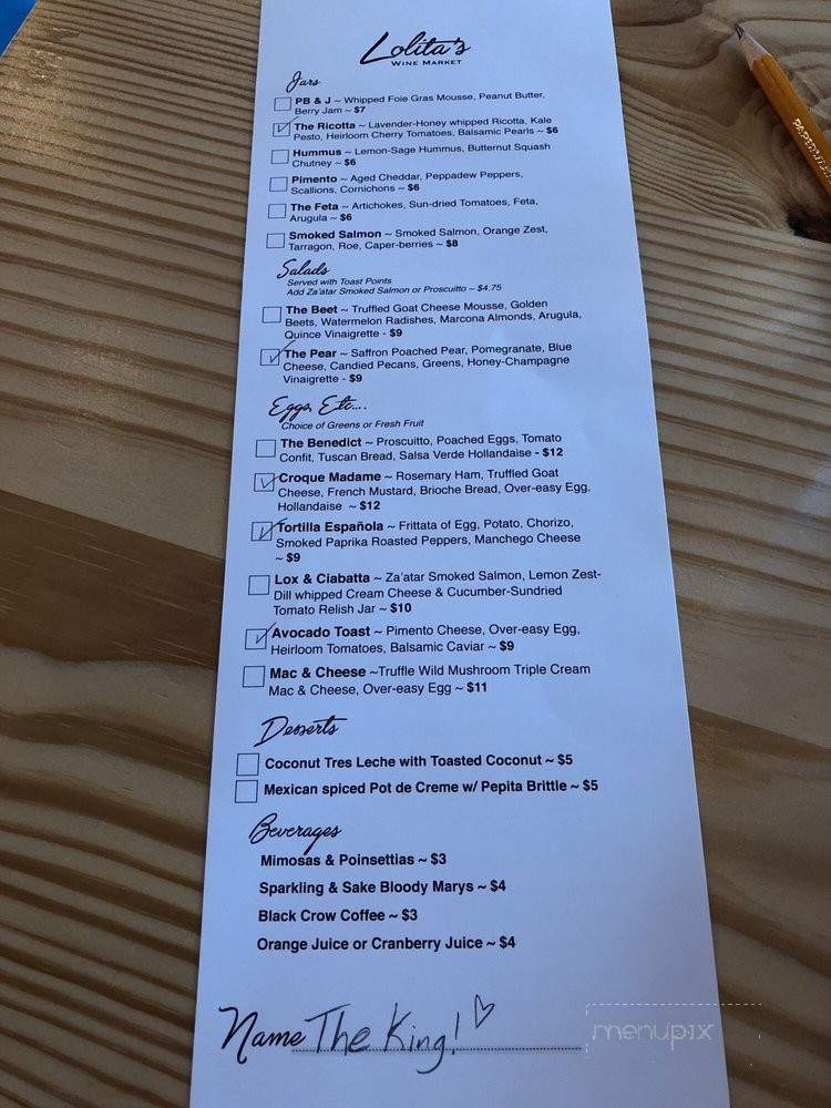 Lolita's Wine Market - Saint Petersburg, FL menu_pic