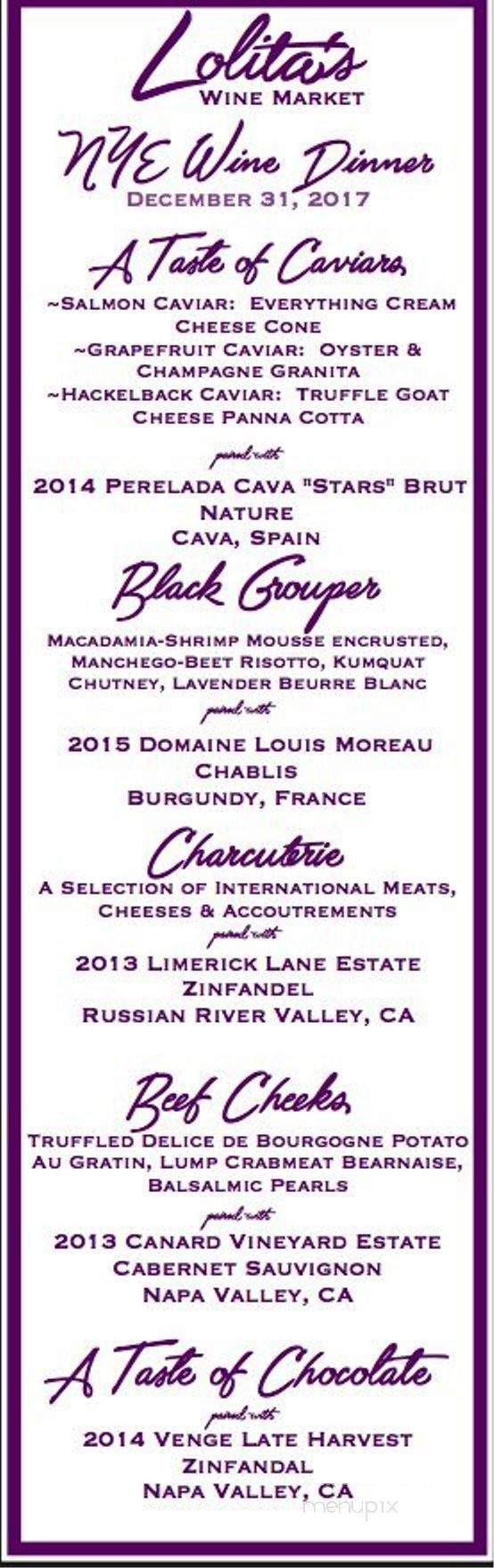 Lolita's Wine Market - Saint Petersburg, FL menu_pic