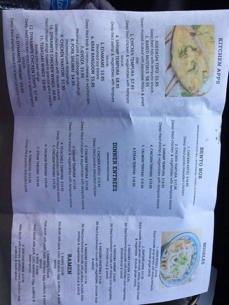 Charlie's Sushi & Japanese Restaurant - Clearwater, FL menu_pic