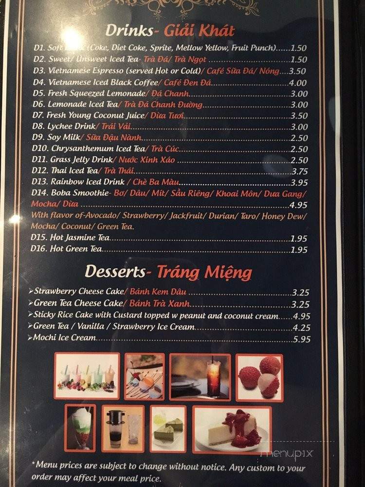 Pho Nam Viet - Clearwater, FL menu_pic