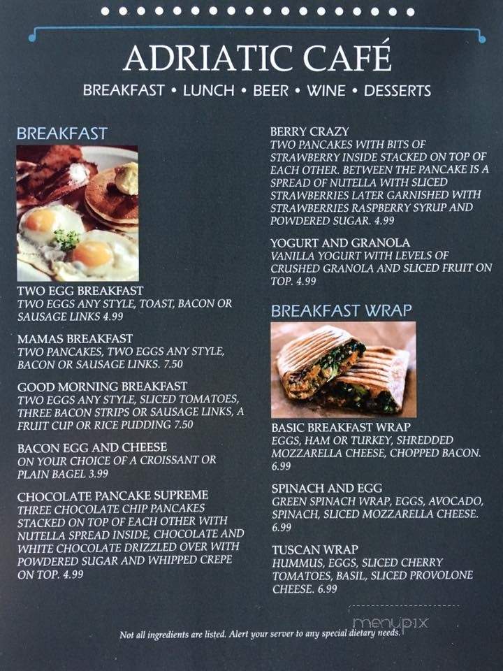 Adriatic Cafe - Clearwater, FL menu_pic