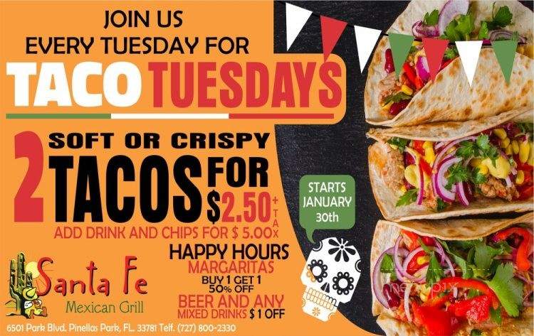 Santa Fe Mexican Grill - Pinellas Park, FL menu_pic