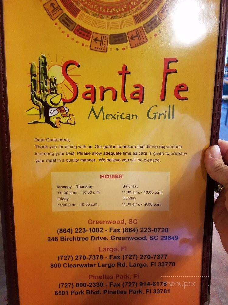 Santa Fe Mexican Grill - Pinellas Park, FL menu_pic