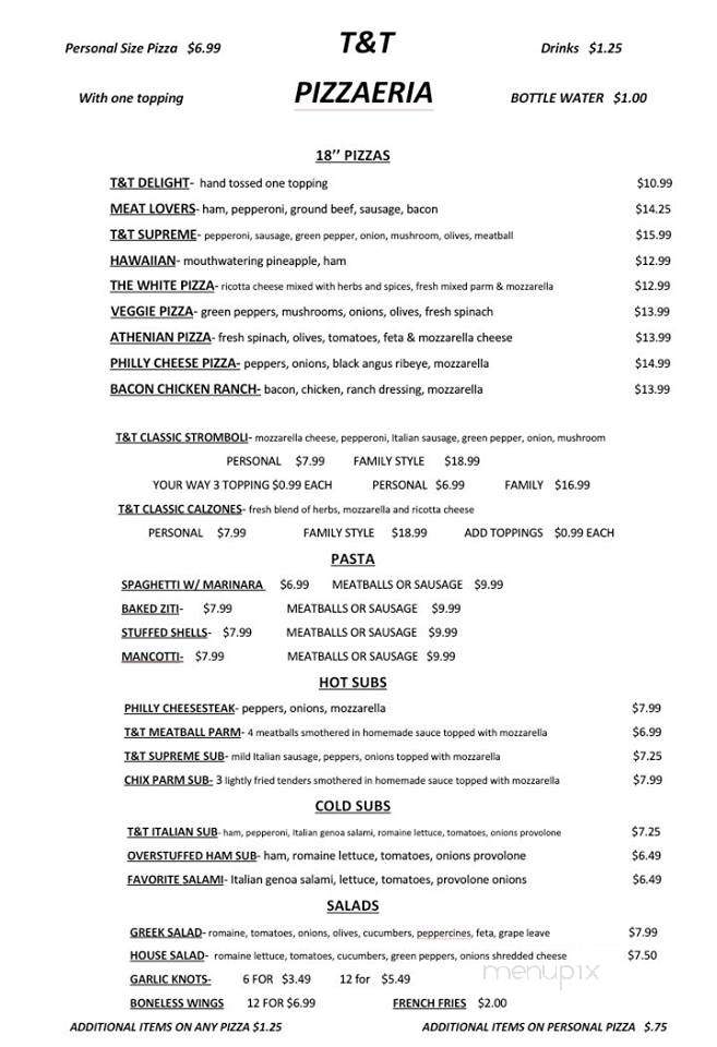 T&T Pizzeria - Sebring, FL menu_pic