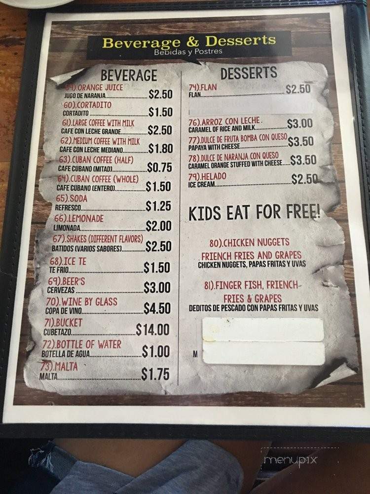 A Mi Manera Restaurant - Cape Coral, FL menu_pic