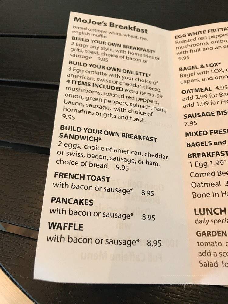 MoJoe's Coffee Bar - Fort Myers Beach, FL menu_pic