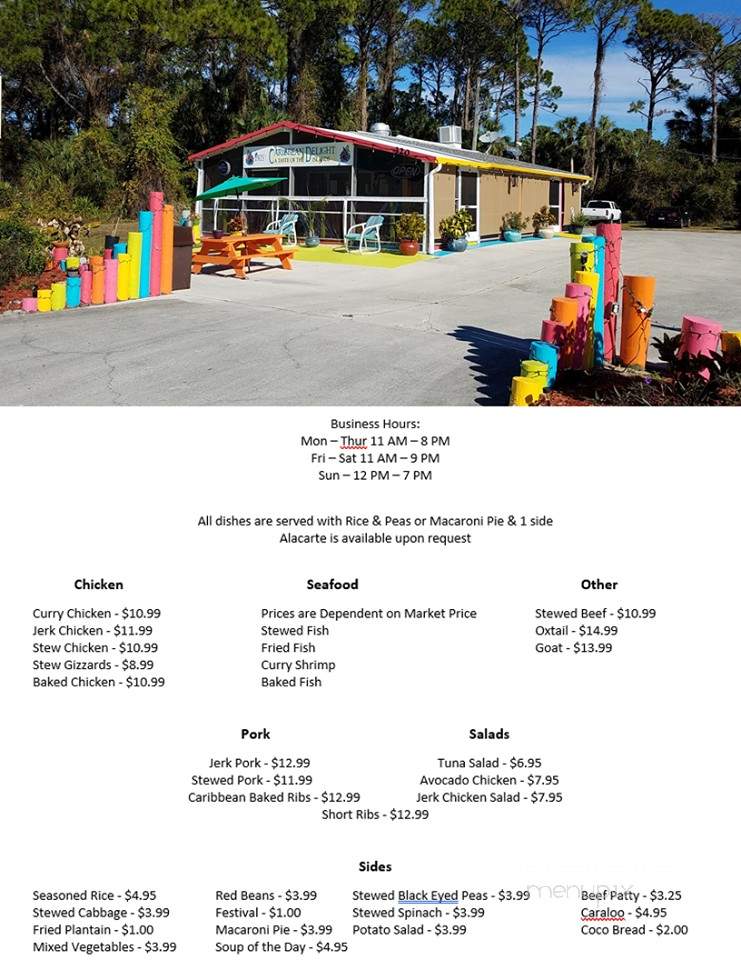 Patsy Caribbean Delight - Port Charlotte, FL menu_pic
