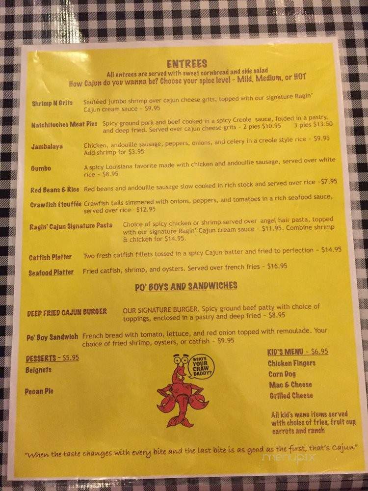Ragin Cajun - Port Charlotte, FL menu_pic