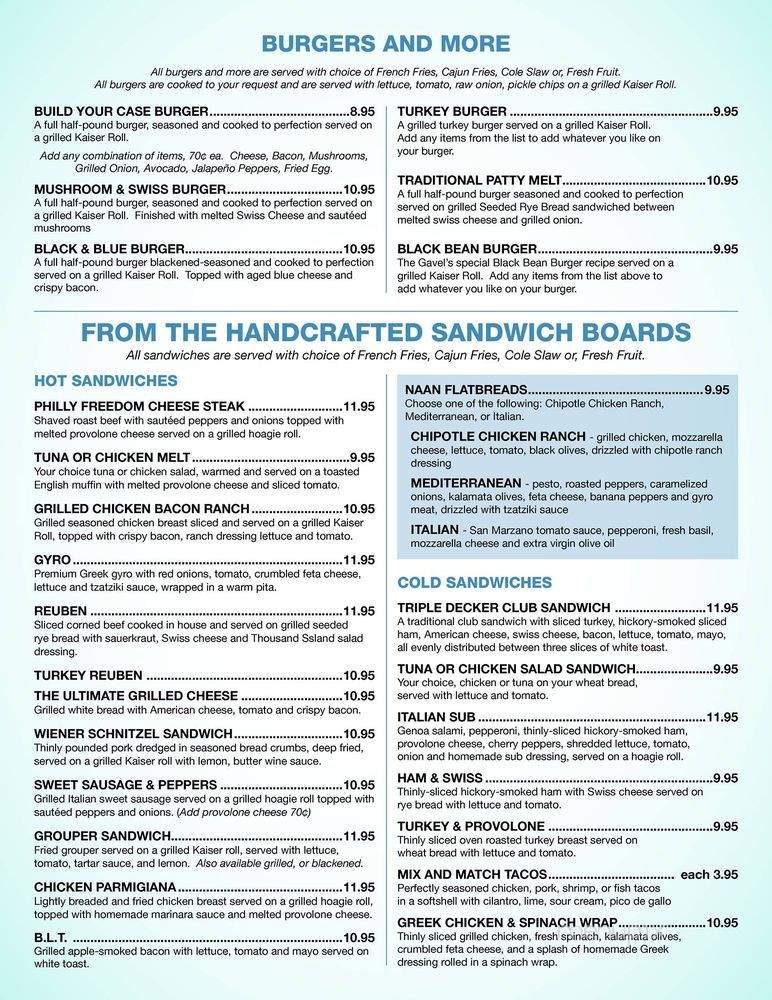 Gavel Grill - Naples, FL menu_pic