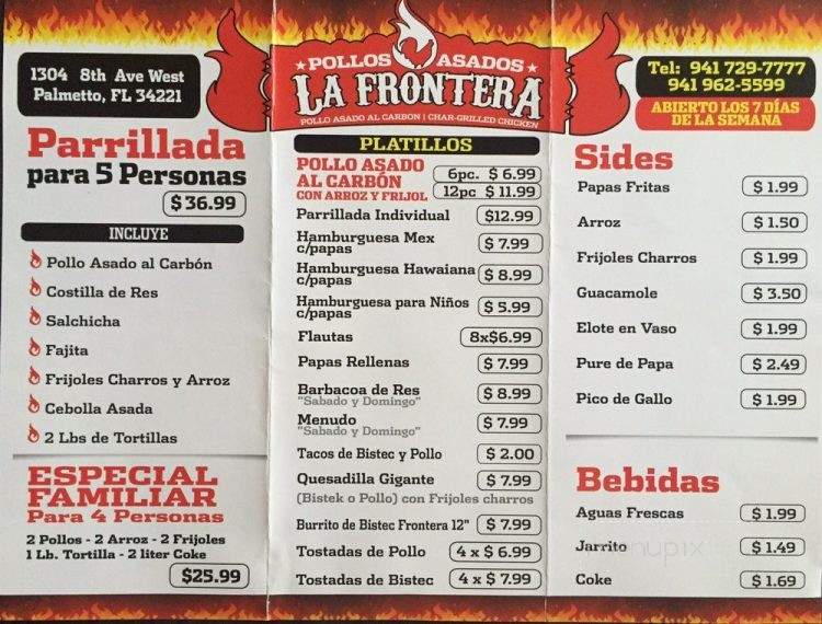 Pollos Asados La Frontera - Palmetto, FL menu_pic