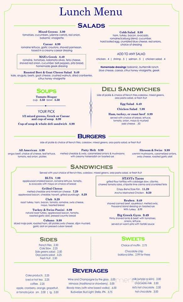 Max's Table - Osprey, FL menu_pic