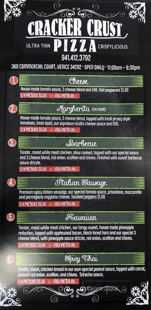 Cracker Crust Pizza - Venice, FL menu_pic
